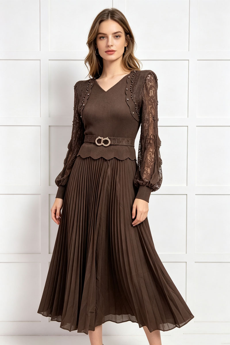 Slim temperament rhinestone dress for women