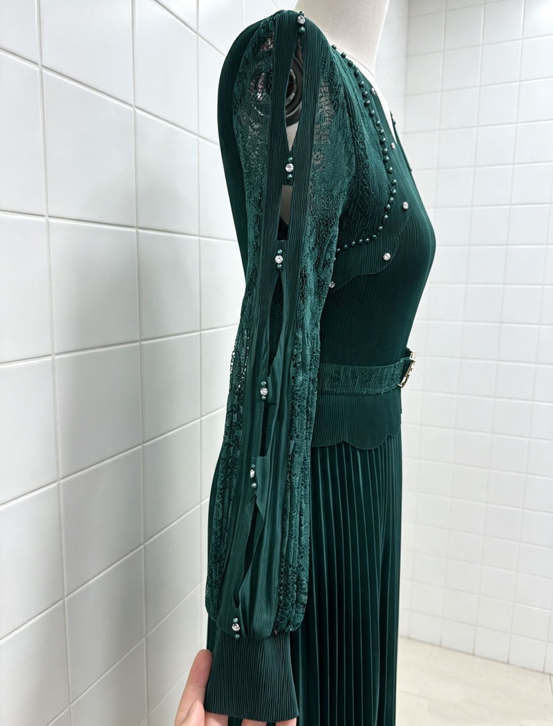 Slim temperament rhinestone dress for women
