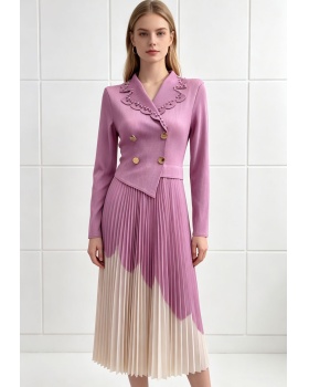 Fold pinched waist dress slim rhinestone long dress