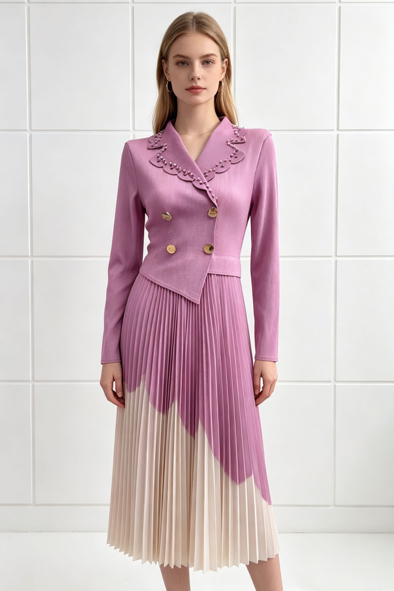 Fold pinched waist dress slim rhinestone long dress