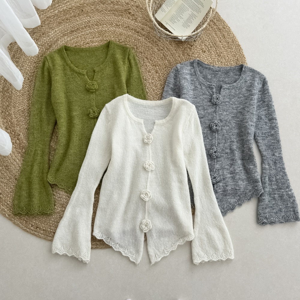 V-neck inside the ride sweater slim green tops for women