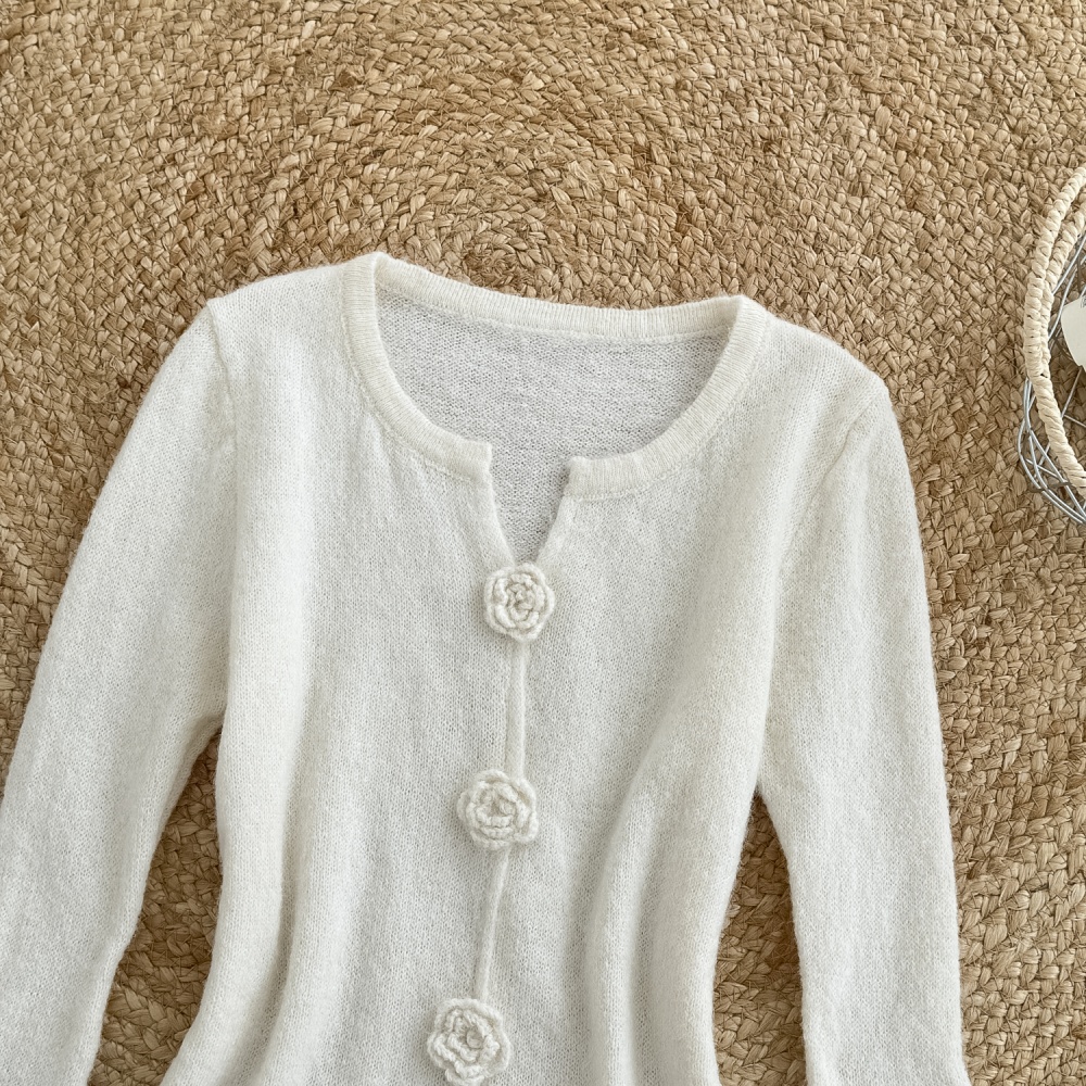 V-neck inside the ride sweater slim green tops for women