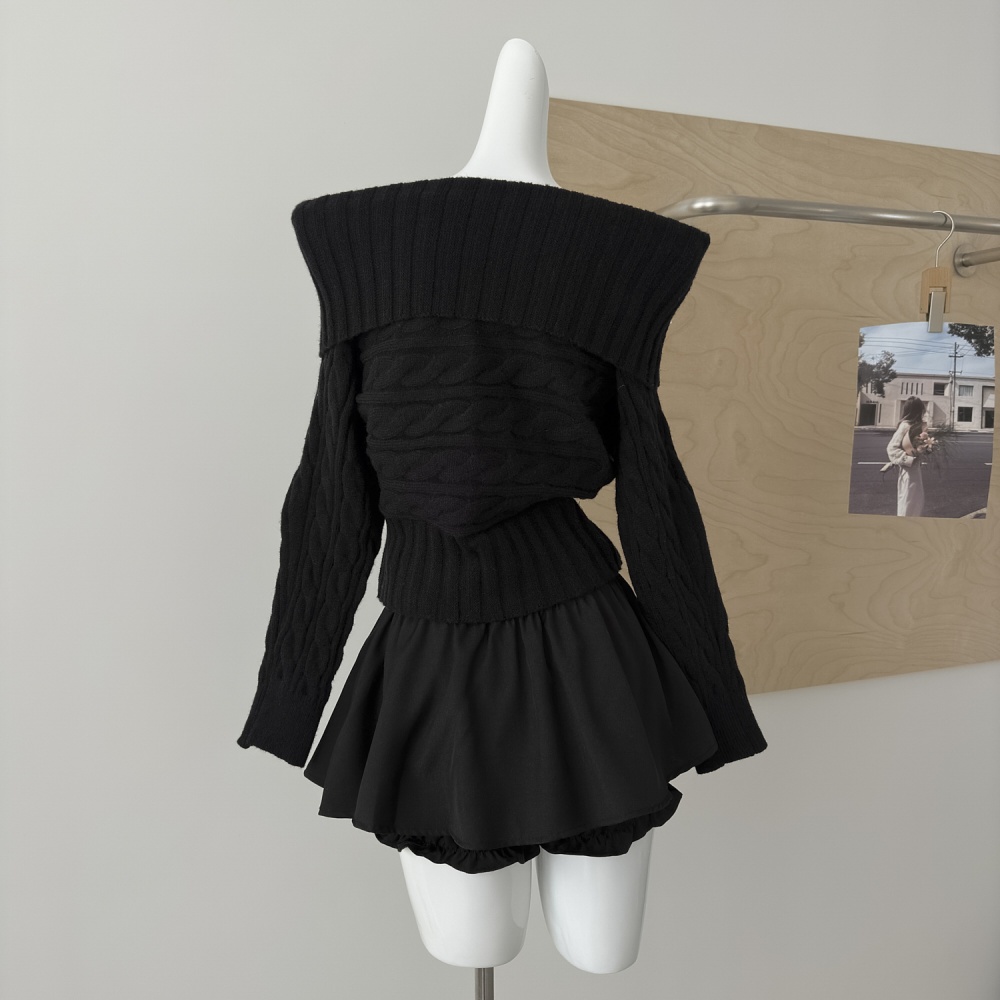 Temperament loose sweater slim rhinestone tops for women