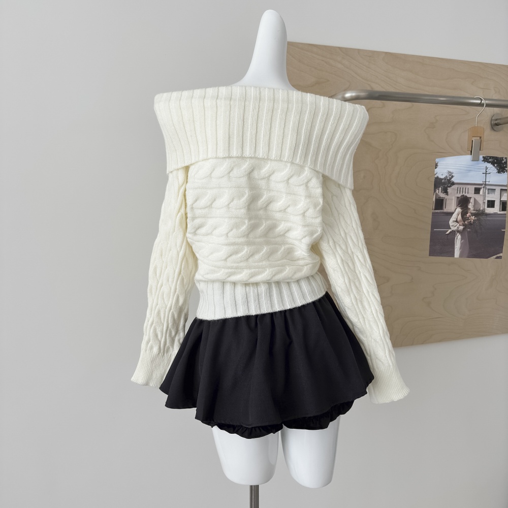 Temperament loose sweater slim rhinestone tops for women