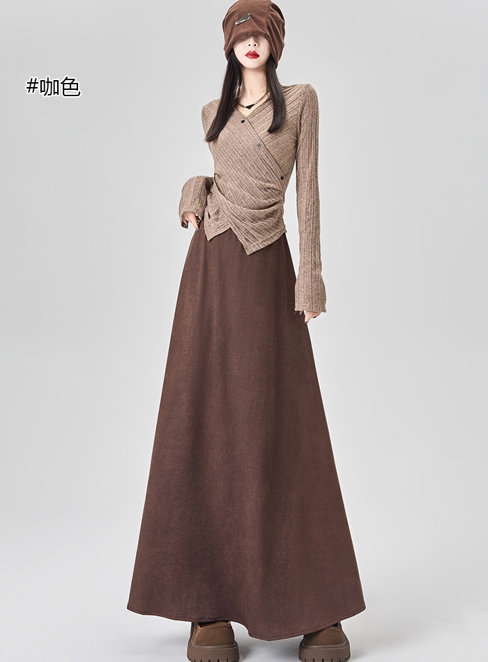 Big skirt A-line skirt autumn and winter drape long skirt