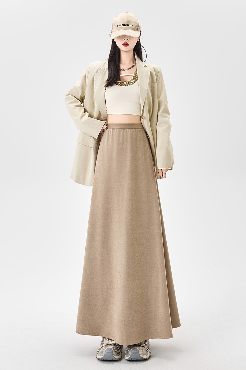 Big skirt A-line skirt autumn and winter drape long skirt