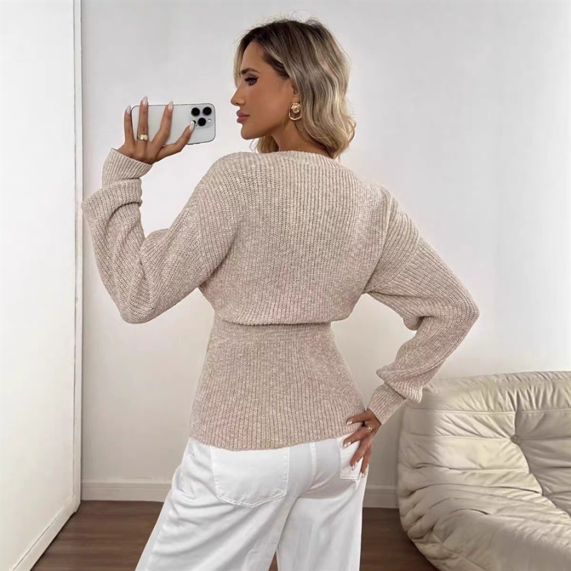 Fashion European style sweater V-neck cardigan for women