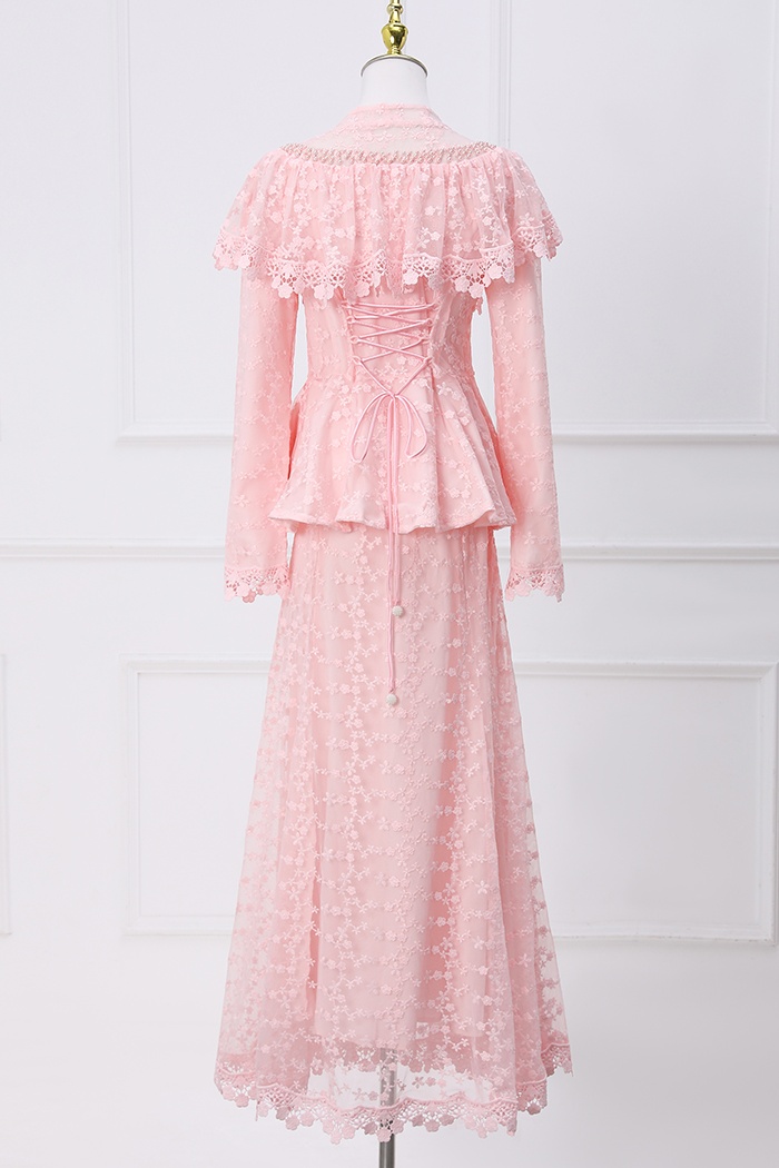 Beading lace fashion skirt mermaid retro cloak a set