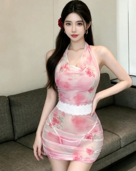 Gauze perspective slim fashion dress for women