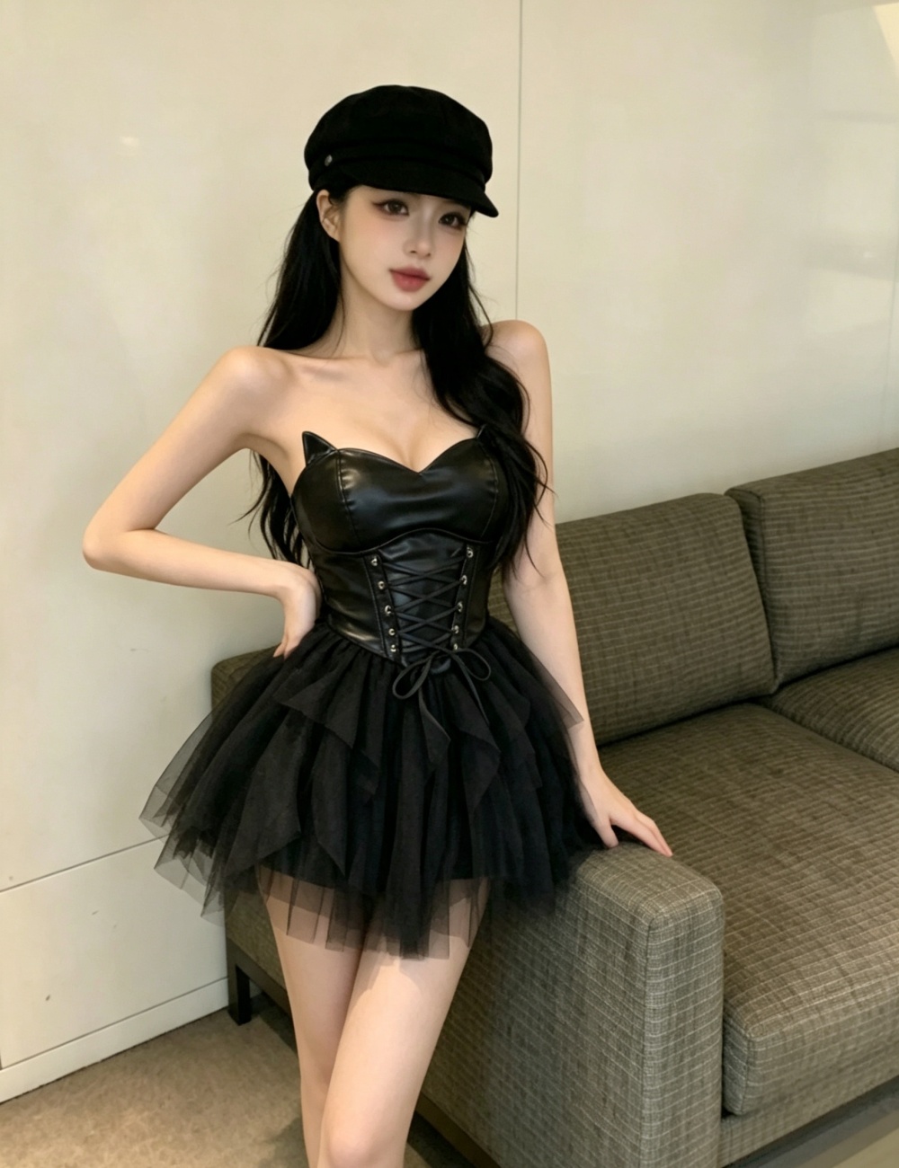 Personality big skirt spicegirl short dress for women