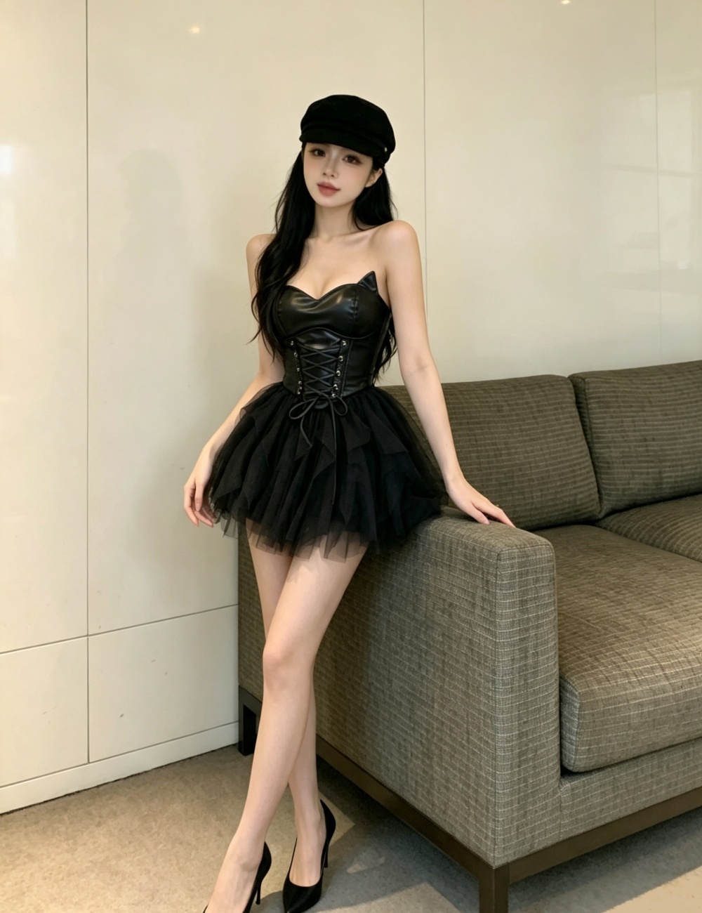 Personality big skirt spicegirl short dress for women