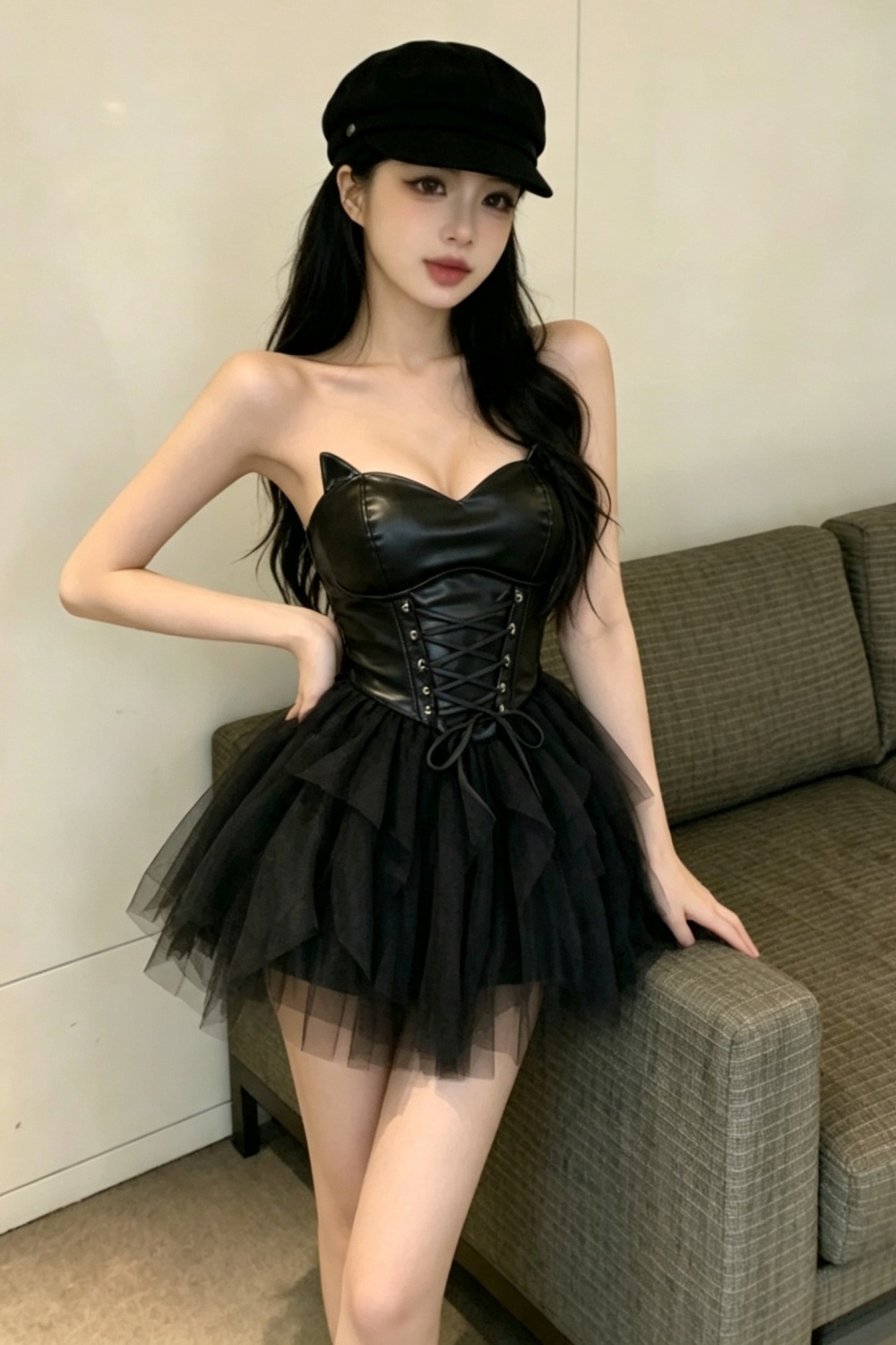 Personality big skirt spicegirl short dress for women