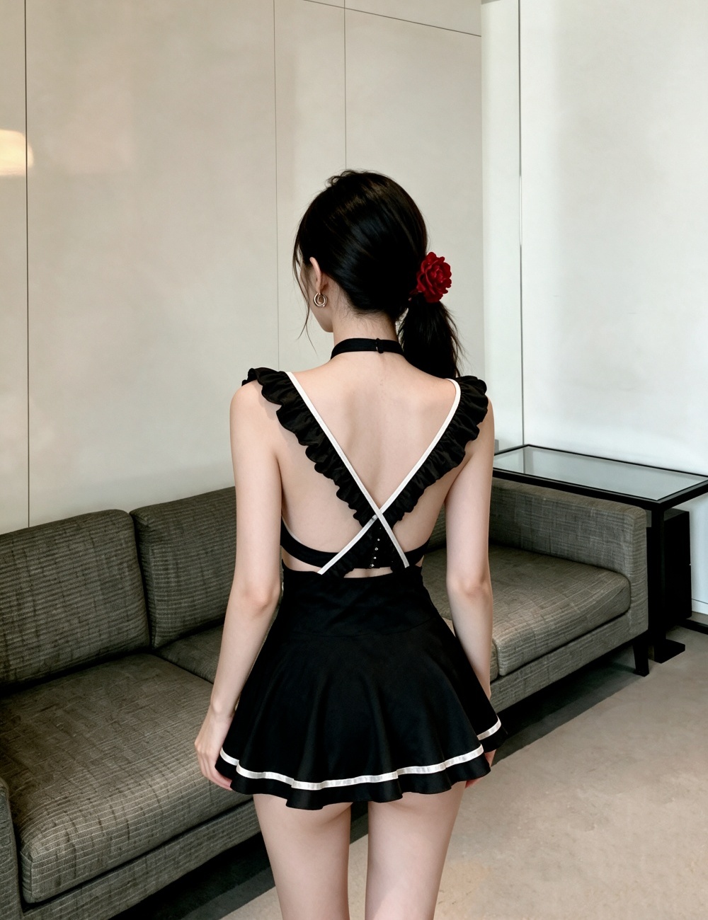 Enticement lace T-back a set for women