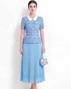France style slim lace Pseudo-two sweet style dress