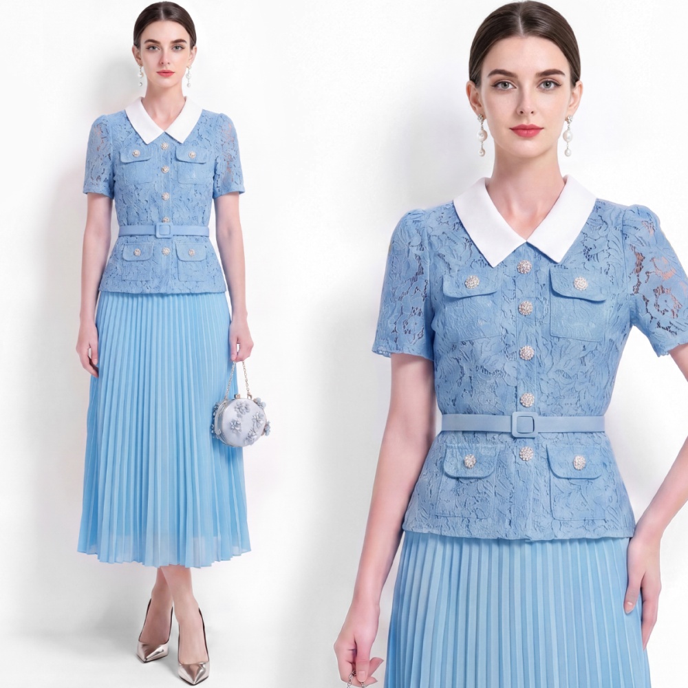 France style slim lace Pseudo-two sweet style dress