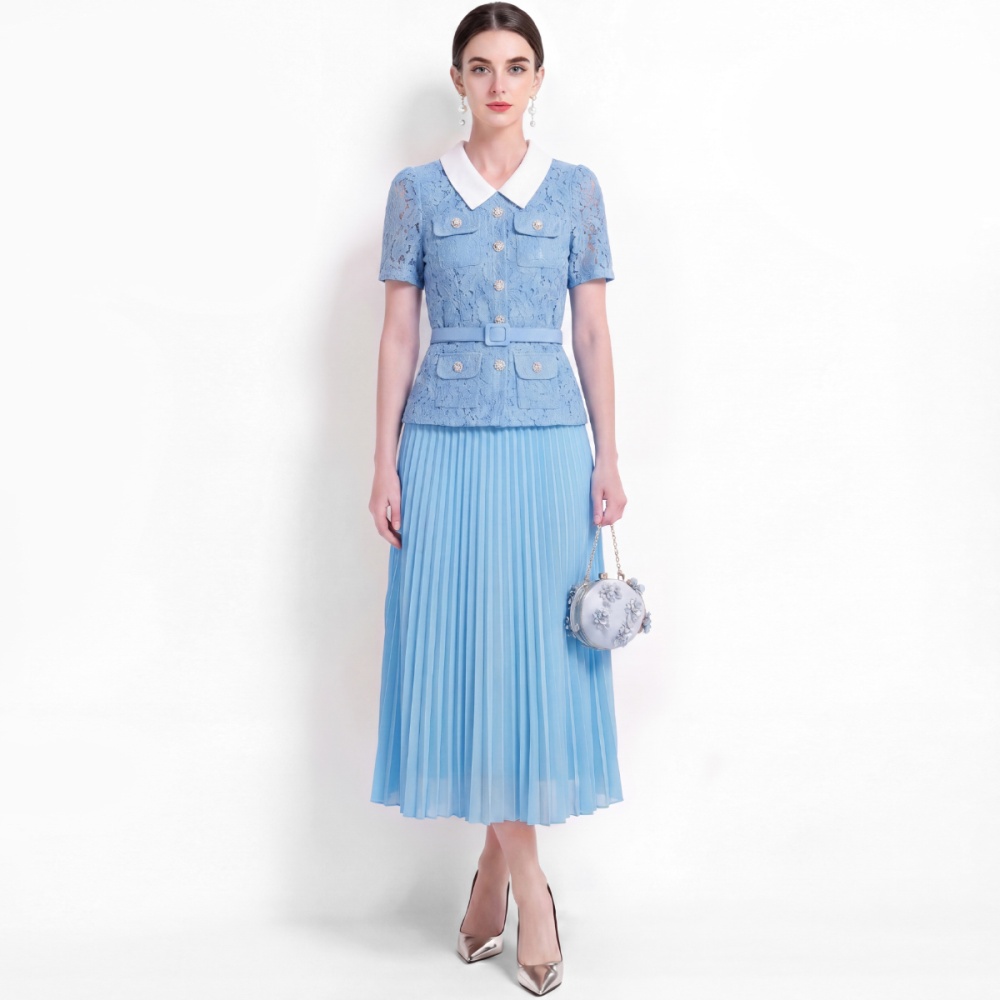 France style slim lace Pseudo-two sweet style dress