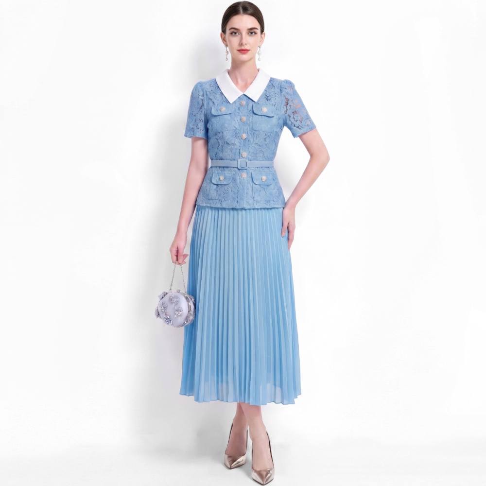 France style slim lace Pseudo-two sweet style dress