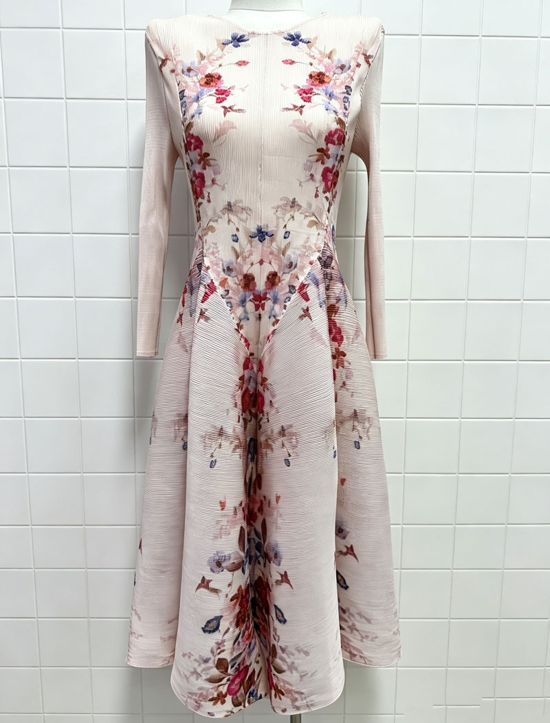 Tender elasticity dress printing long dress for women