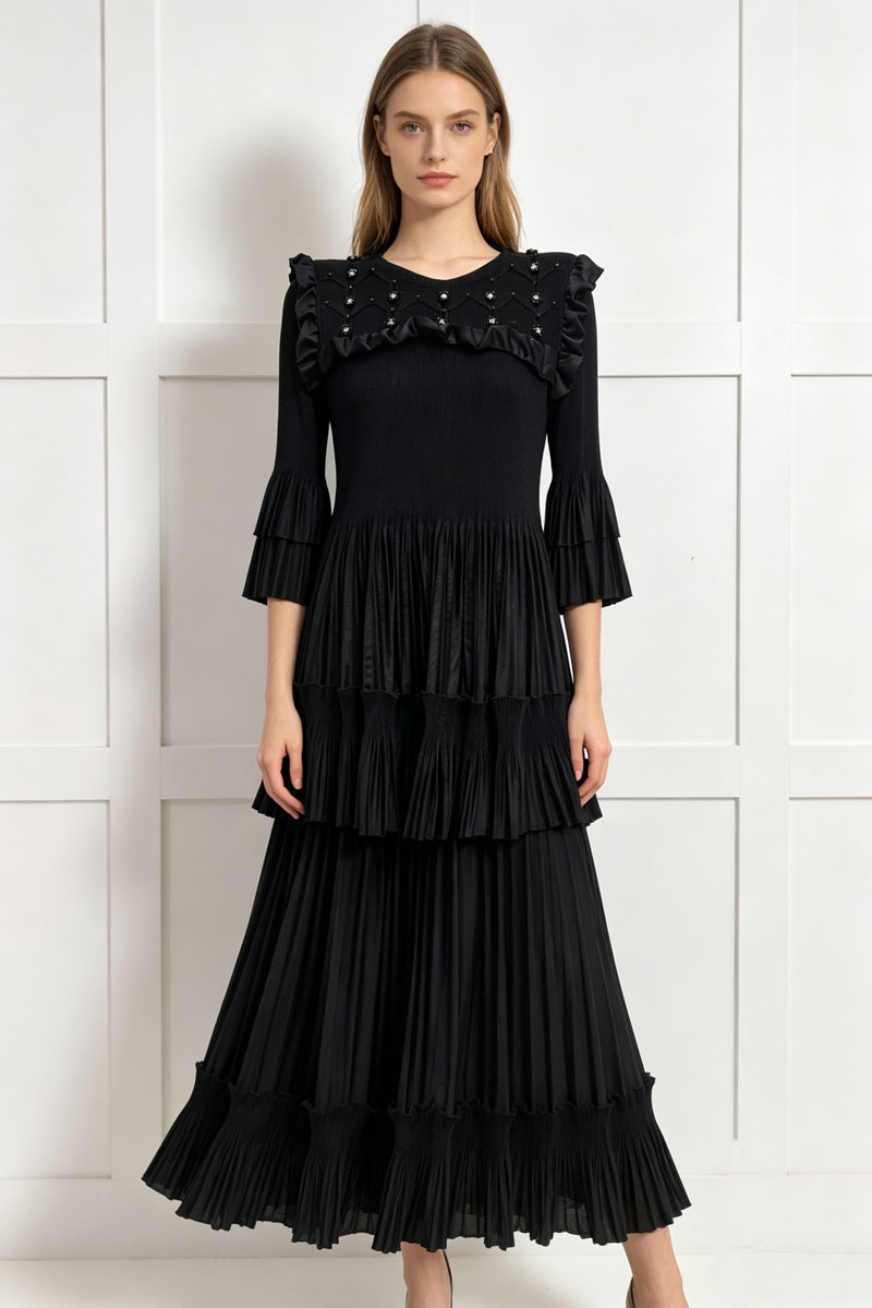 Hollow beading loose skirt 2pcs set for women