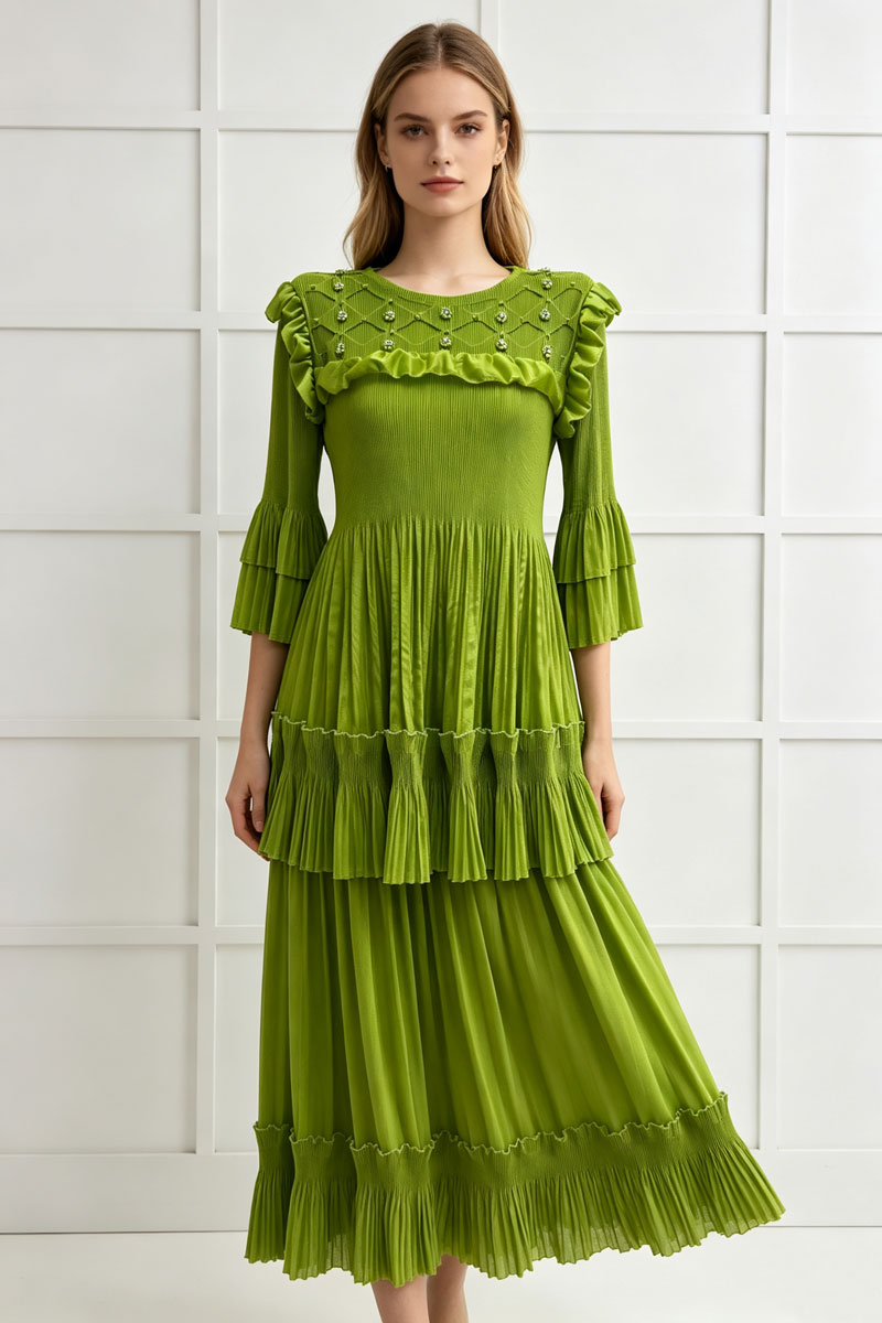 Hollow beading loose skirt 2pcs set for women