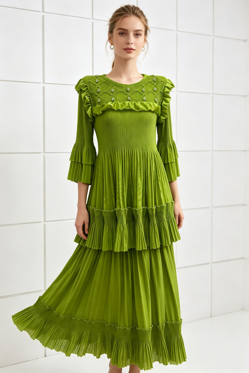 Hollow beading loose skirt 2pcs set for women