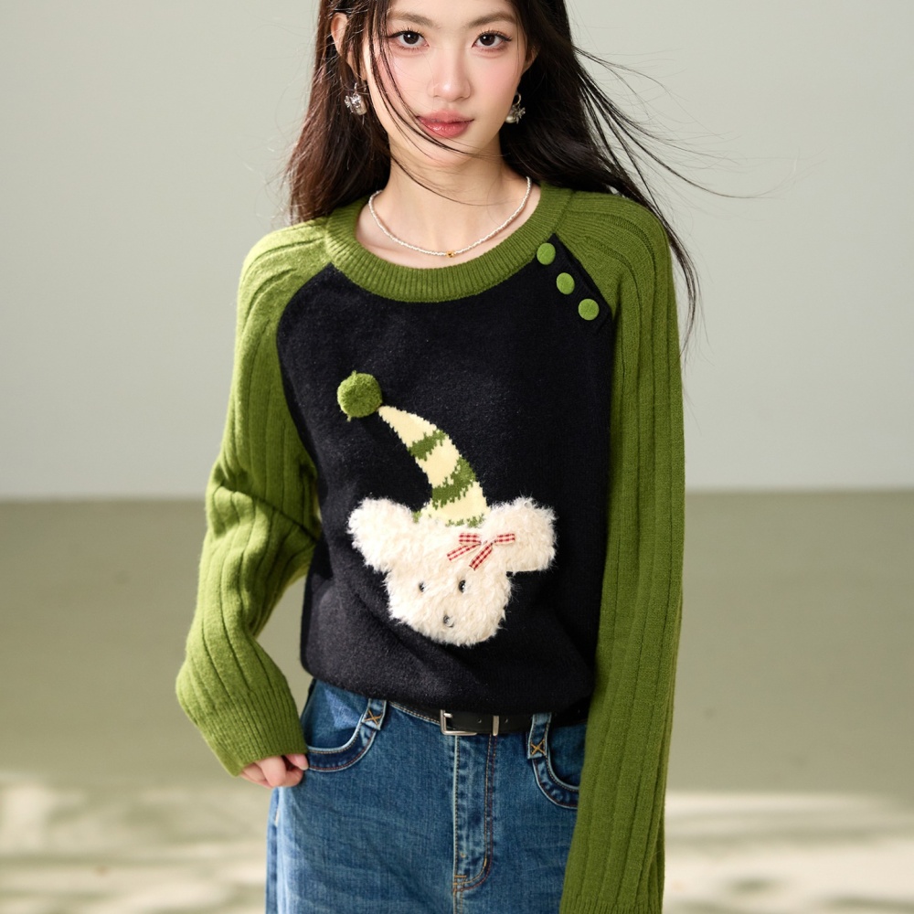 Lazy small fellow tops knitted autumn and winter sweater