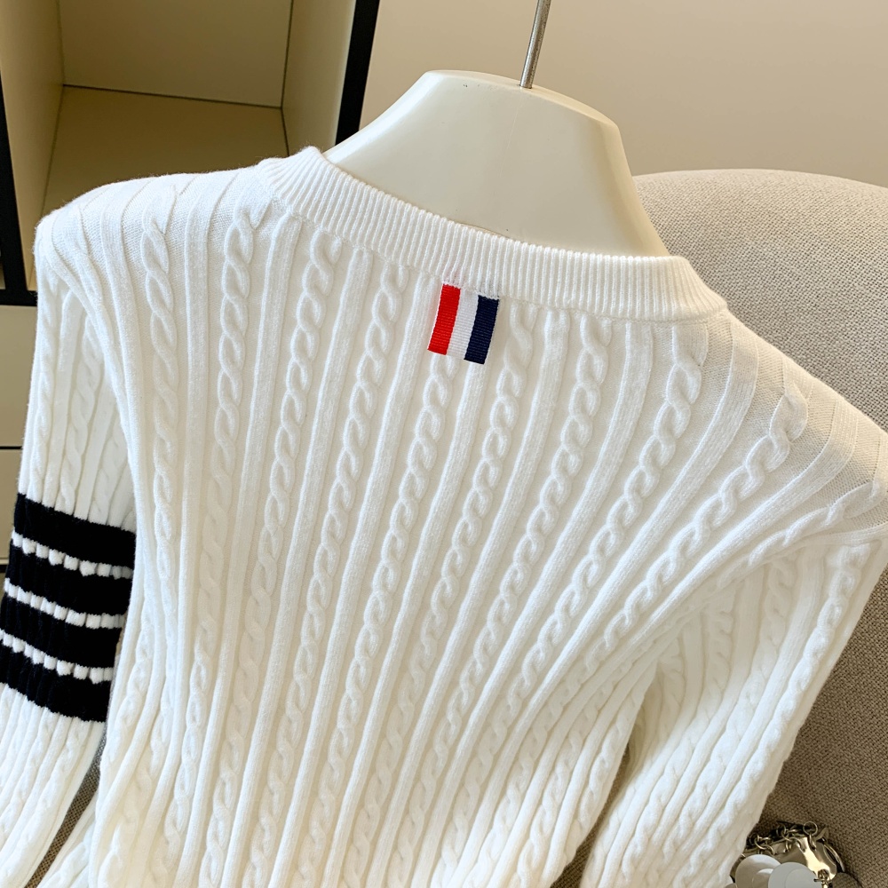 Round neck knitted coat show young cardigan for women