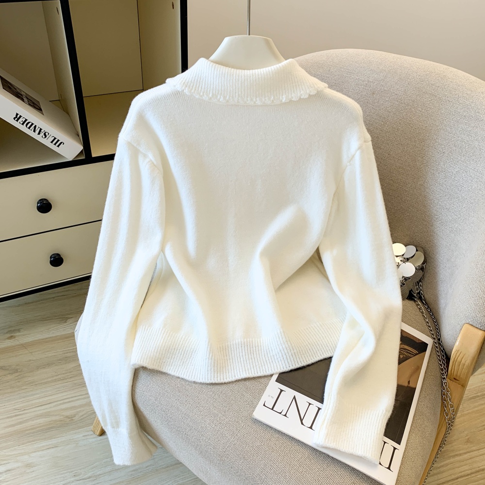 Autumn embroidered knitted cardigan lazy loose sweater