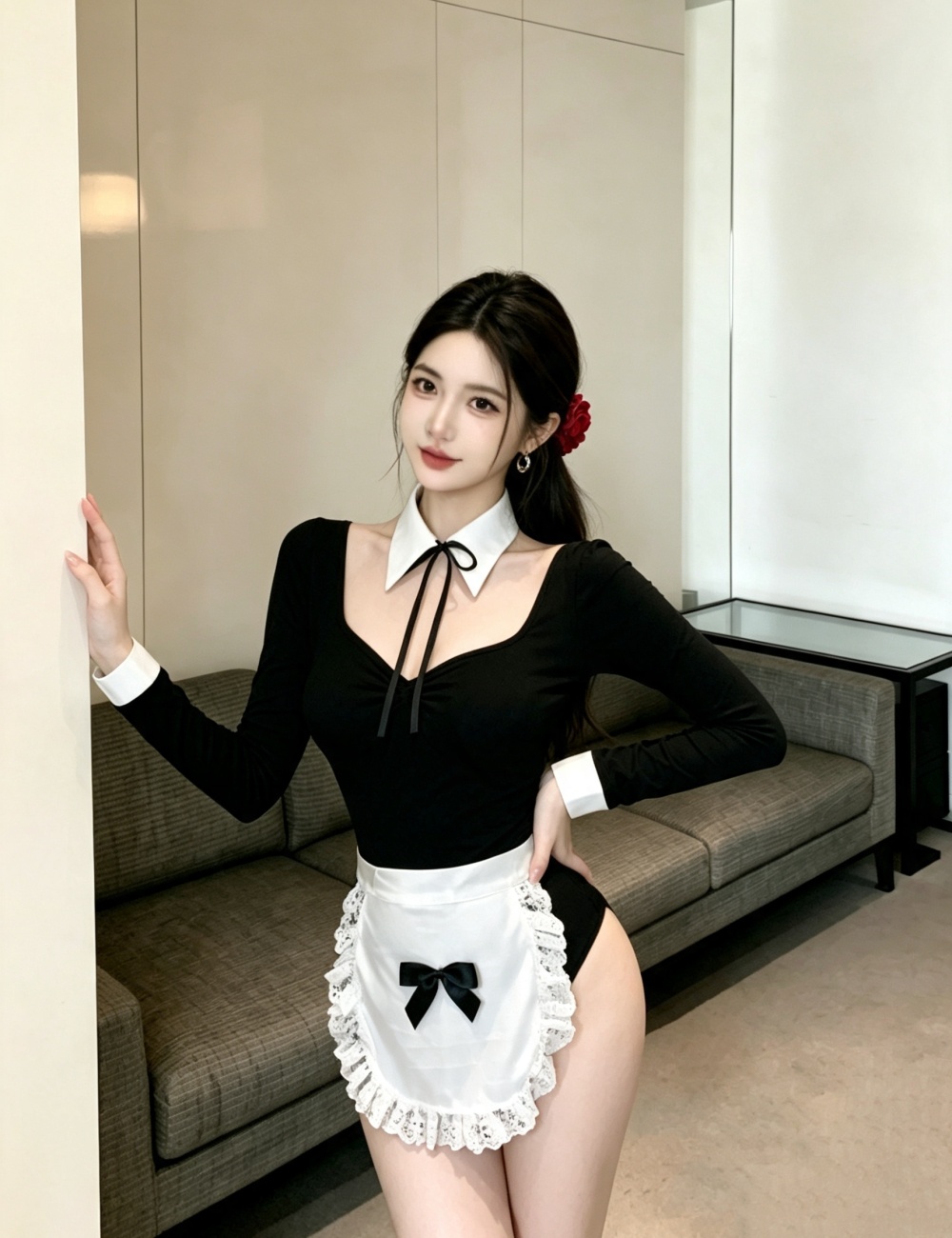 Spicegirl apron leotard sexy slim night dress for women