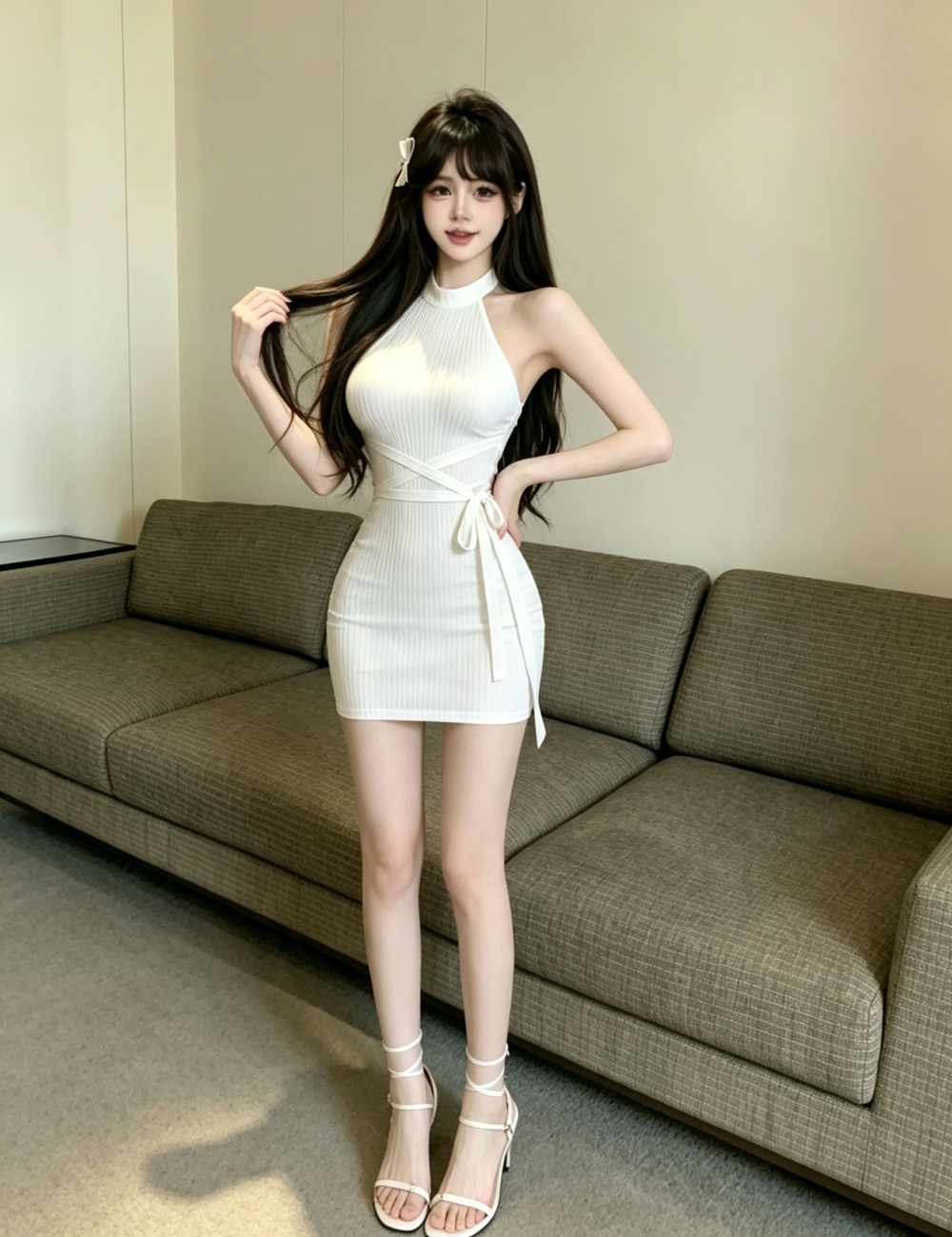 Elasticity very thin enticement tight dress for women