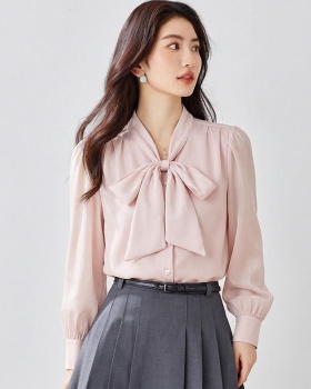 Long sleeve temperament pure shirt for women