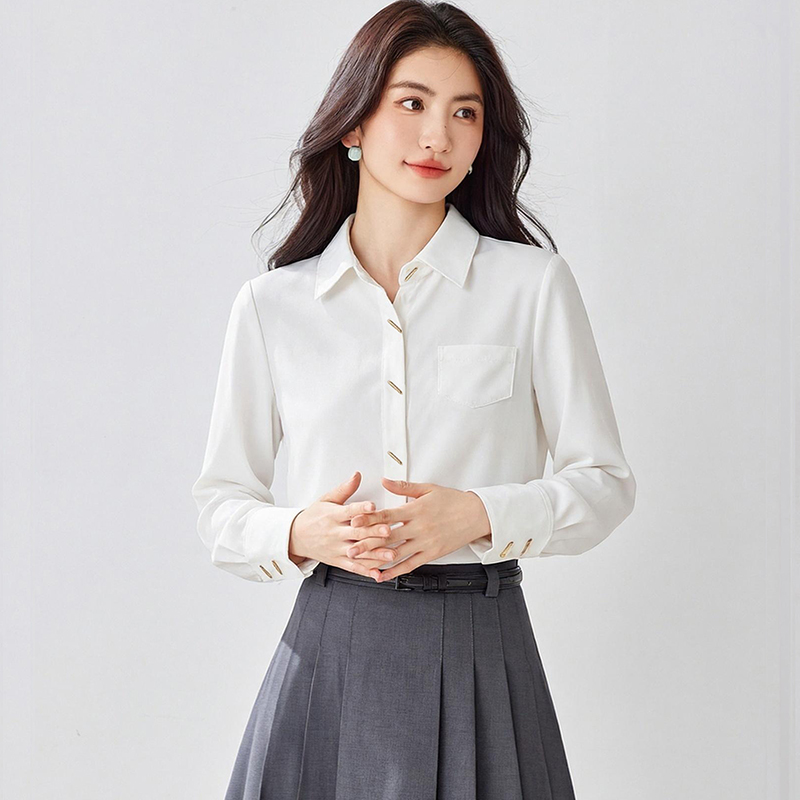 Spring and autumn shirt commuting tops for women