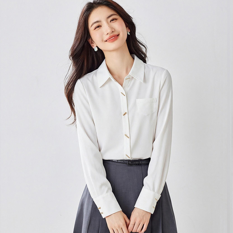 Spring and autumn shirt commuting tops for women