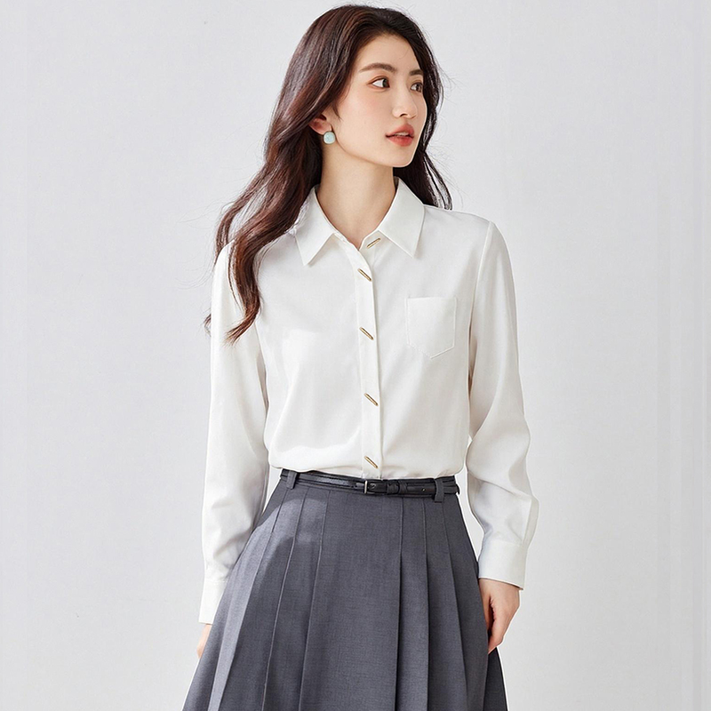 Spring and autumn shirt commuting tops for women