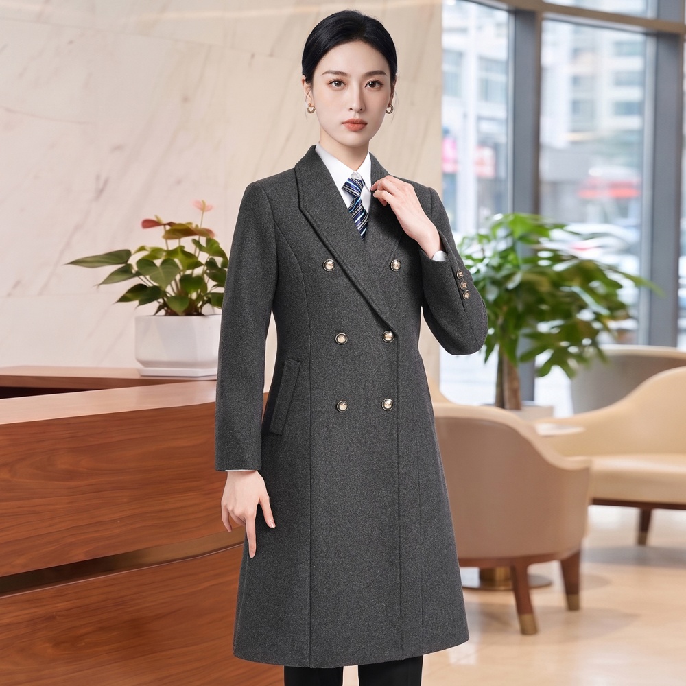Thick temperament overcoat woolen Western style woolen coat