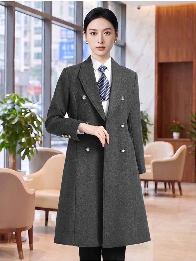 Thick temperament overcoat woolen Western style woolen coat