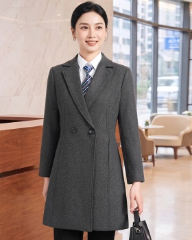 Woolen coat single-breasted overcoat for women
