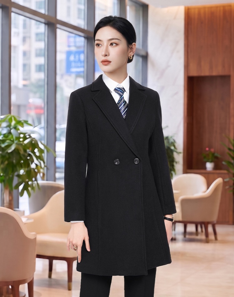 Woolen coat single-breasted overcoat for women
