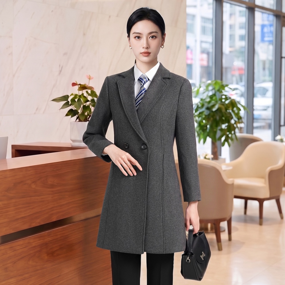 Woolen coat single-breasted overcoat for women