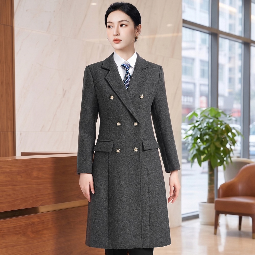 Temperament slim tops profession long coat for women
