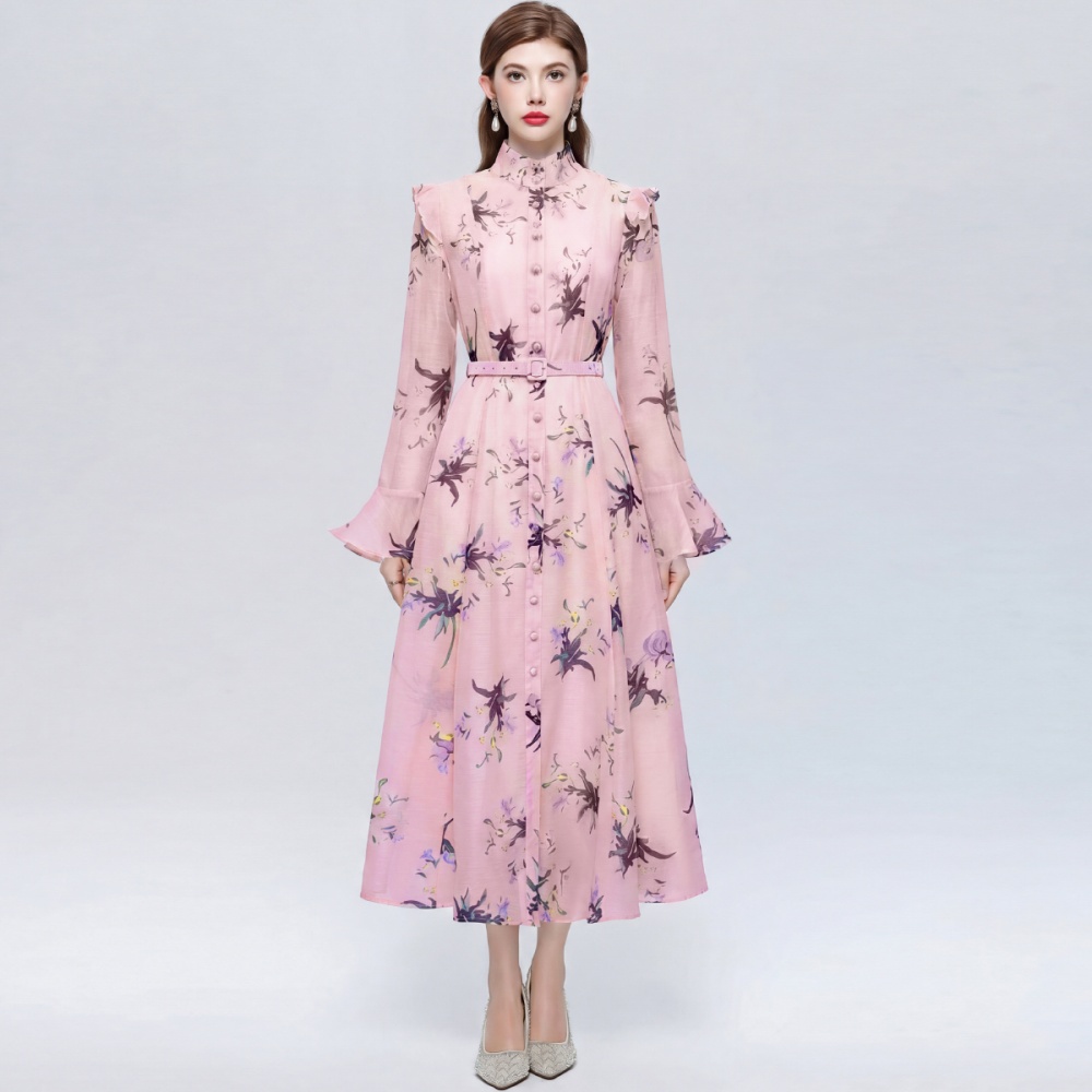 Long sleeve dress big skirt long dress for women