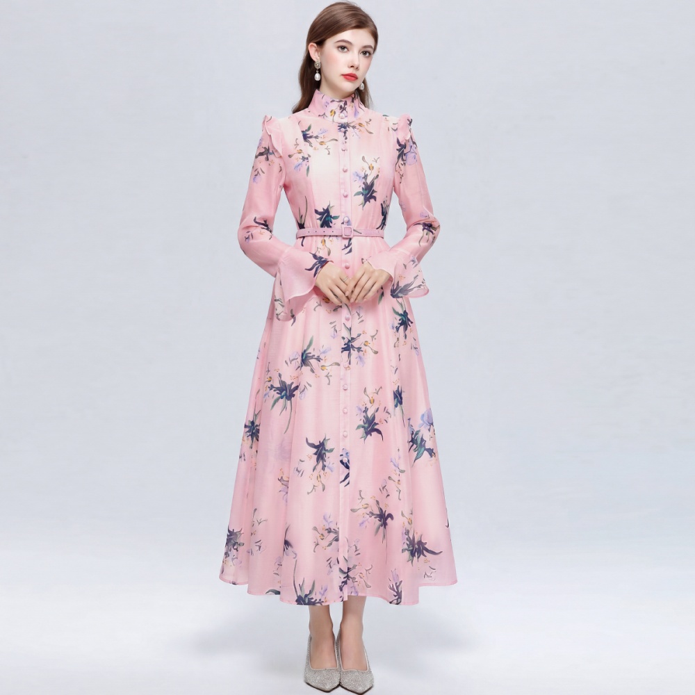 Long sleeve dress big skirt long dress for women