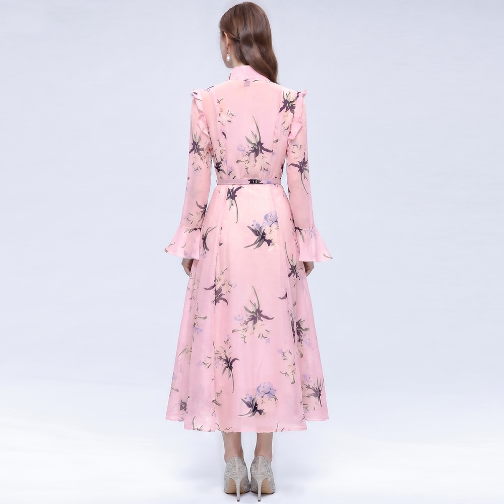 Long sleeve dress big skirt long dress for women