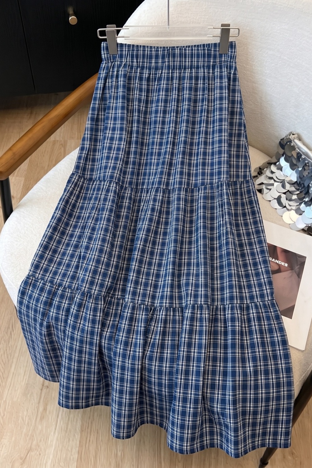 Elastic waist spring and summer long skirt temperament skirt