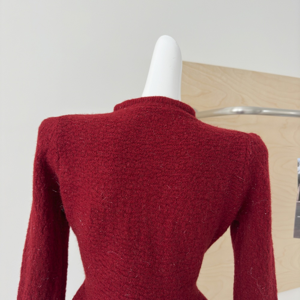 Slim tops lotus leaf edges cardigan for women