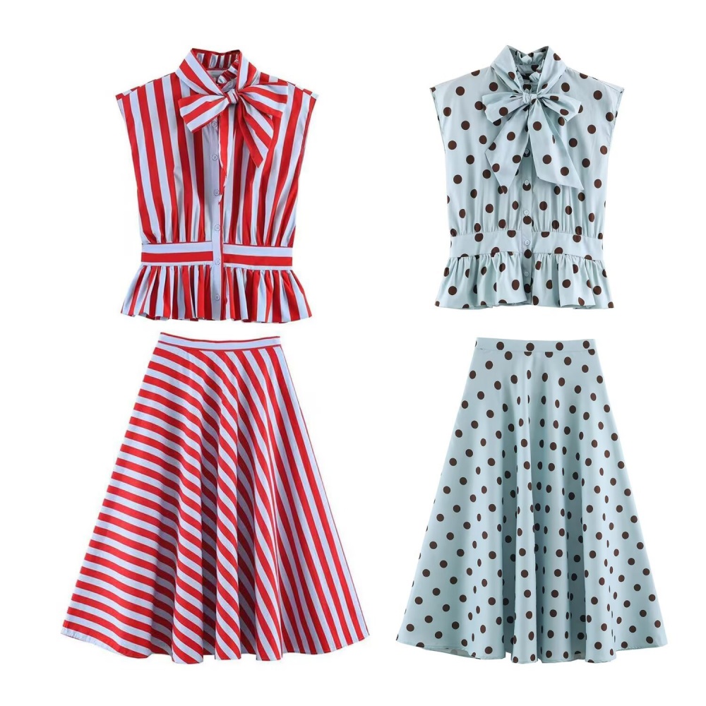 Stripe European style shirt sleeveless dress for women