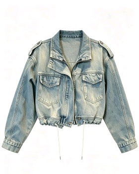 Fashion all-match work clothing denim jacket for women