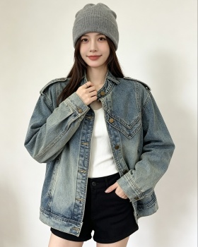 All-match washed tops European style coat for women