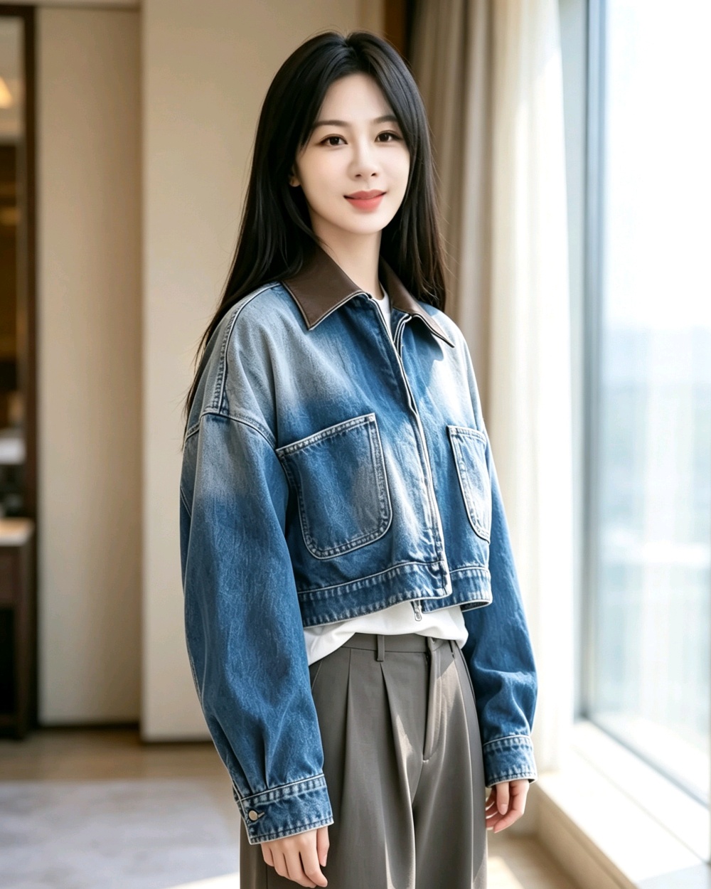 Retro loose jacket short spring and autumn tops