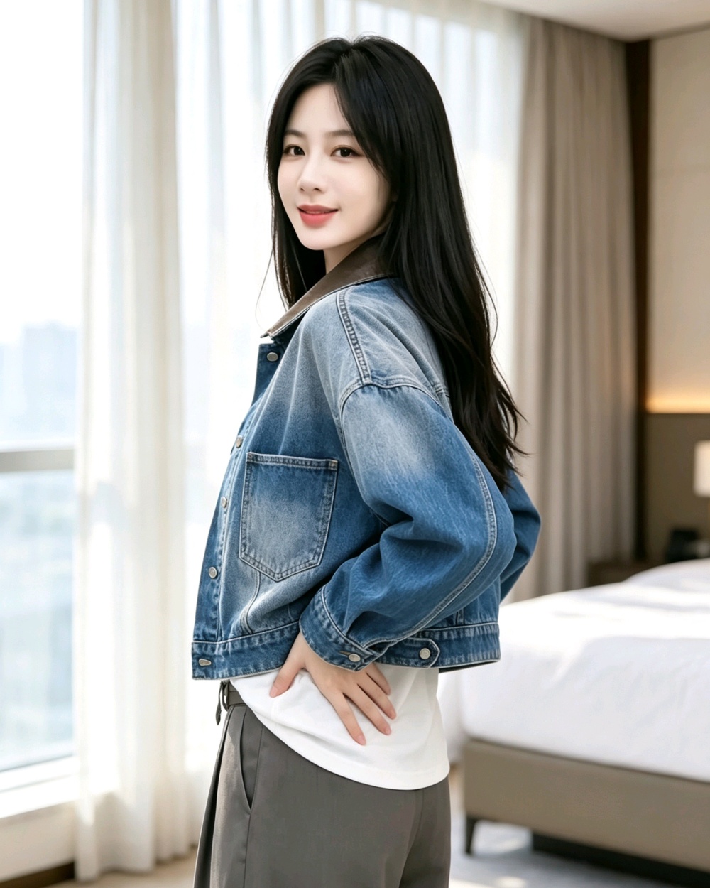 Retro loose jacket short spring and autumn tops